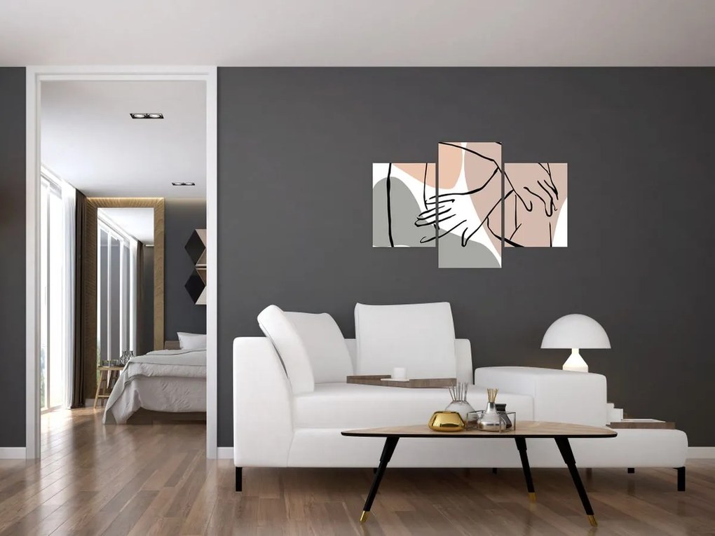 Kép - Női test vonal művészet N⁰2 (90x60 cm)
