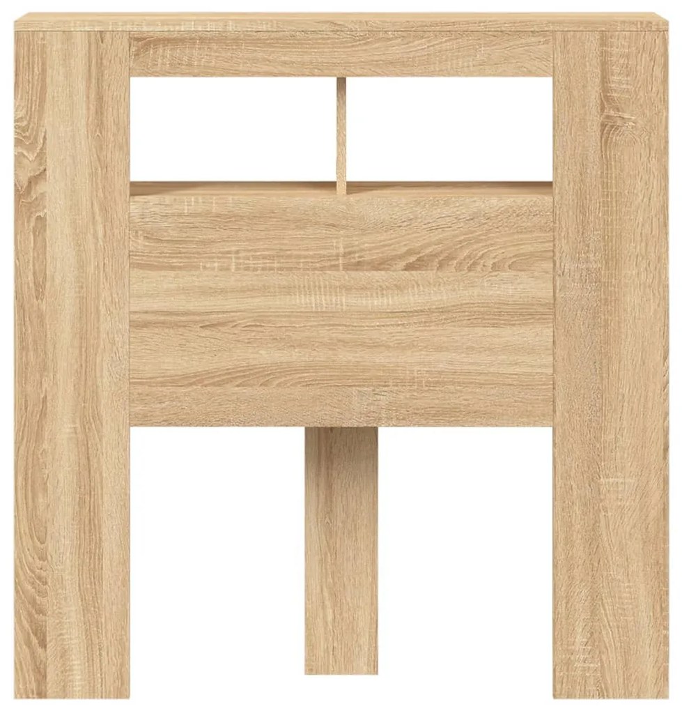 sonoma tölgy színű szerelt fa LED-es fejtámla 100x18,5x103,5 cm