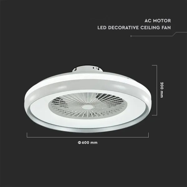 LED Mennyezeti lámpa ventilátorral LED/45W/230V 3000/4000/6500K szürke