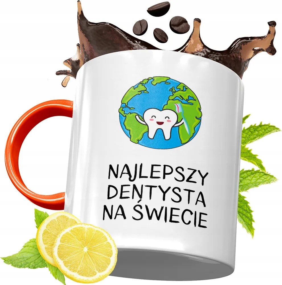 Narancssárga Bögre Fogorvosnak Ajándék fényképes nyomattal