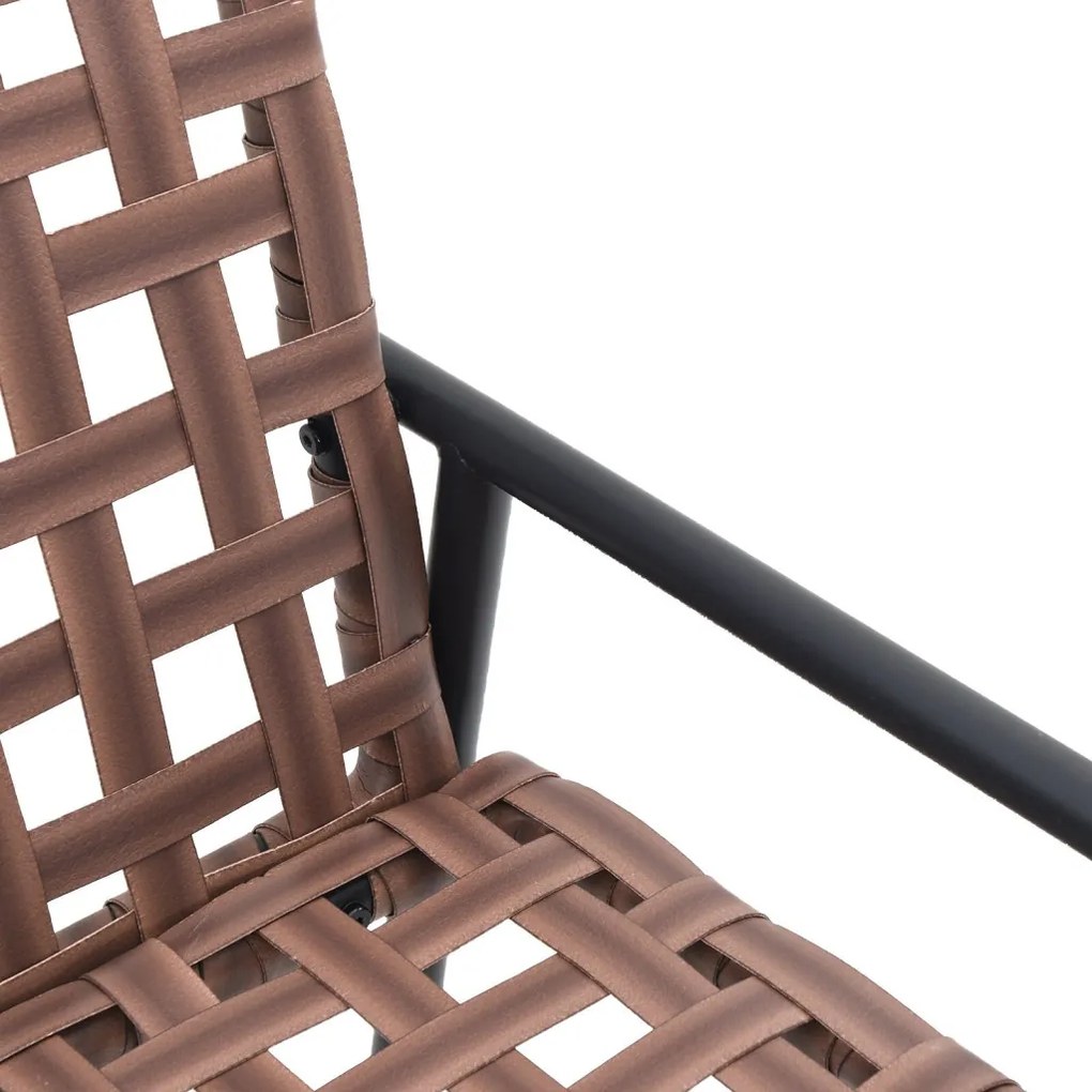 Kerti Pad Fekete 113x79x75 cm Poli Rattan