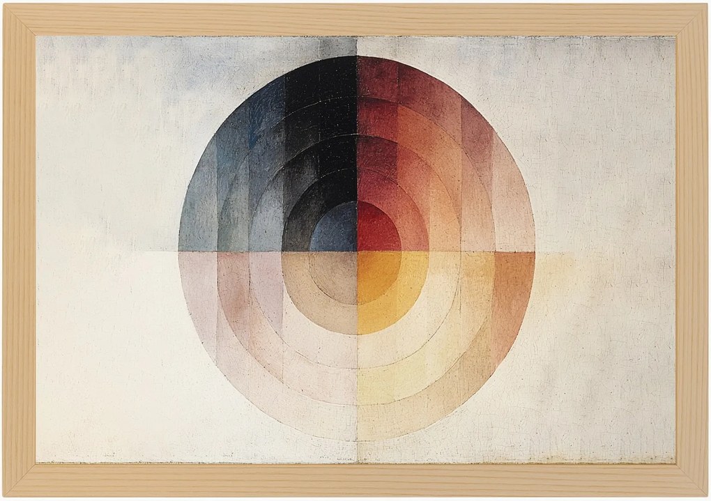 Poszter Keret Fa Grafika Absztrakt Bauhaus Kör Geometria 60x40