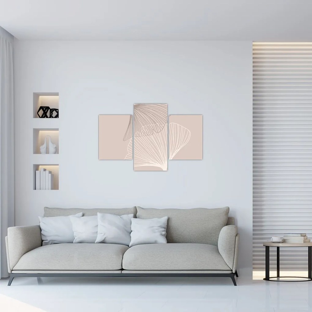 Kép - Bézs színű levelek N⁰2 (90x60 cm)