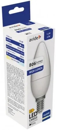 LED izzó, E14, gyertya, 6,5W, 806lm, 6400K, AVIDE (AVLED035)