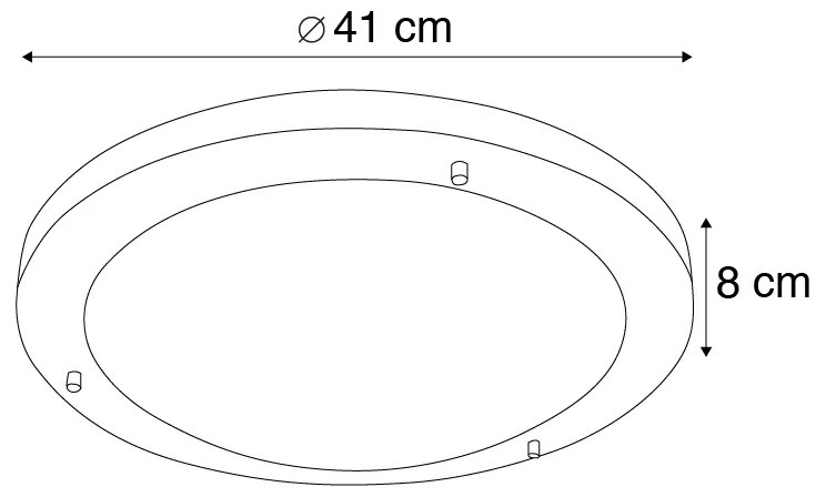 Modern mennyezeti lámpa acél 41 cm IP44 - Yuma