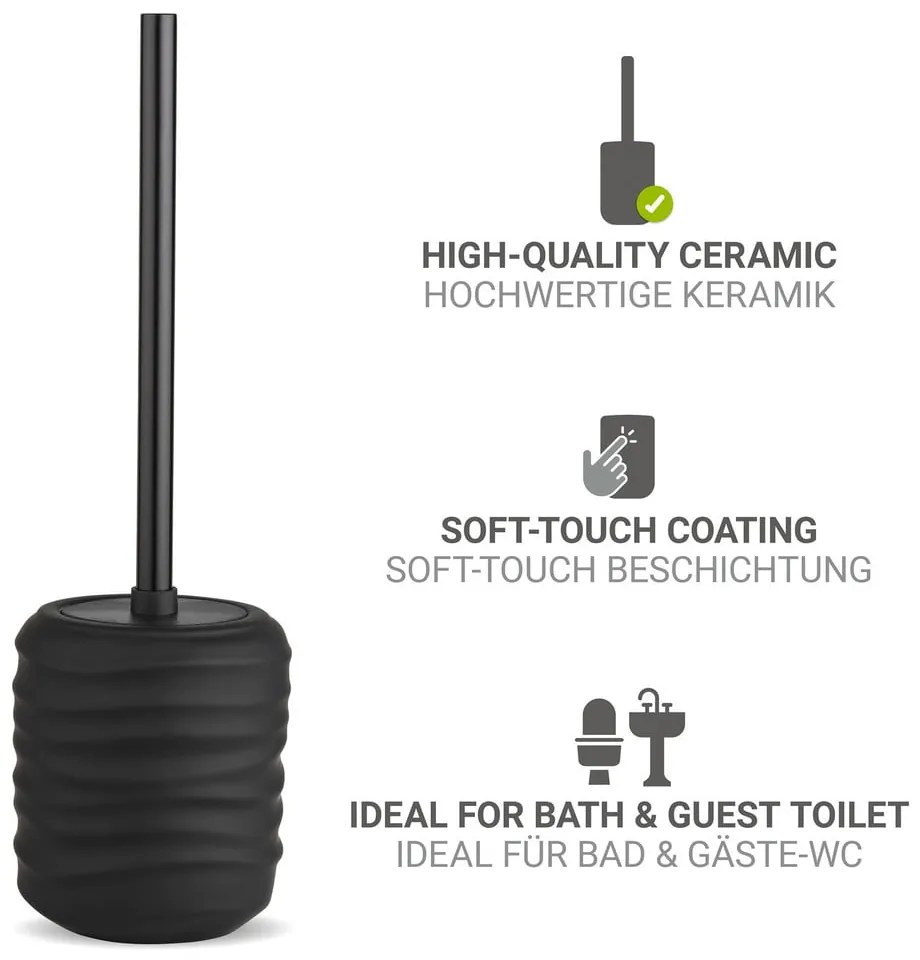 Fekete kerámia WC-kefe Illana – Wenko