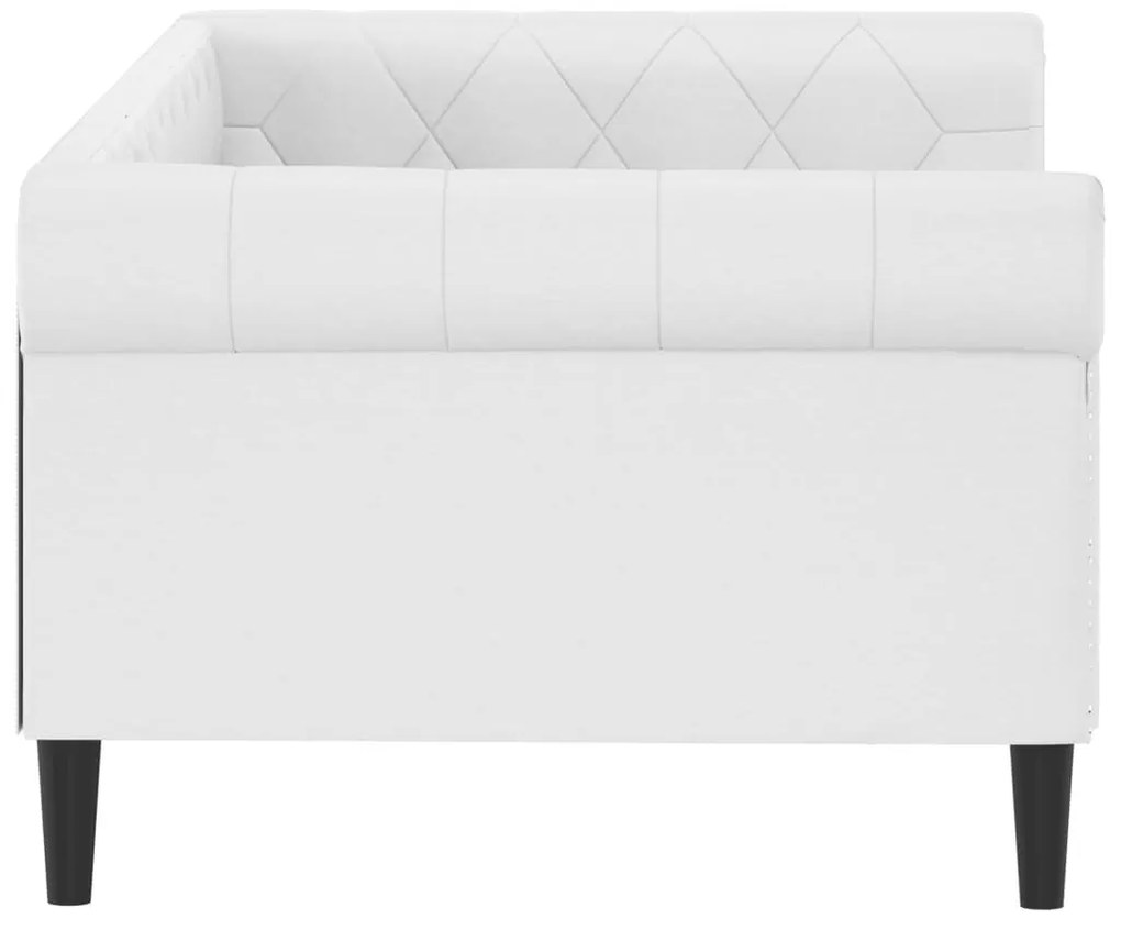 fehér műbőr kanapéágy 90 x 200 cm