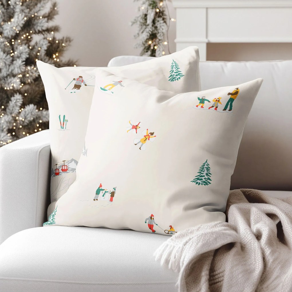 Goldea pamut párnahuzat - téli örömök 45 x 45 cm