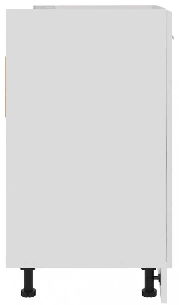 magasfényű fehér szerelt fa mosogató alsószekrény 80x46x81,5 cm