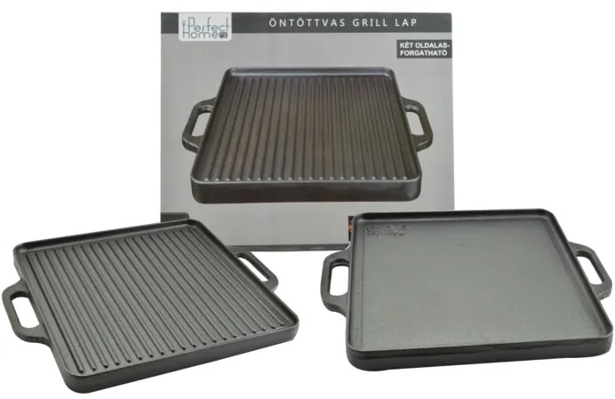GRILL LAP 42X42CM ÖNTÖTTVAS FORGATHATÓ