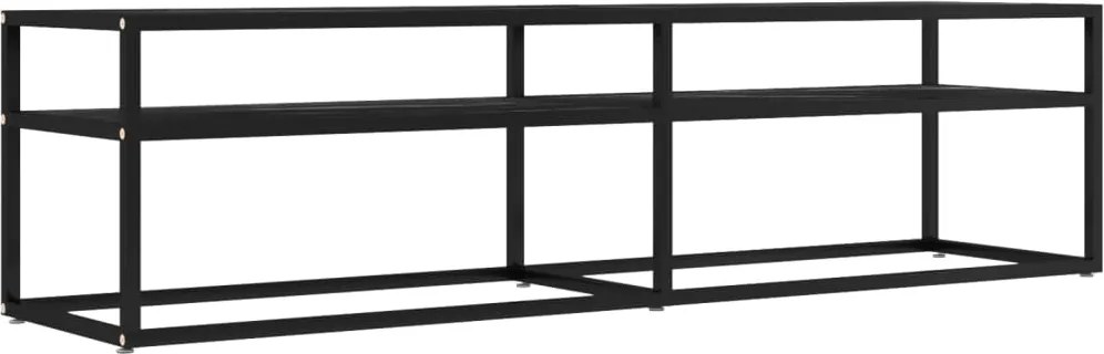 vidaXL fekete márvány színű edzett üveg TV-szekrény 160x40x40,5 cm