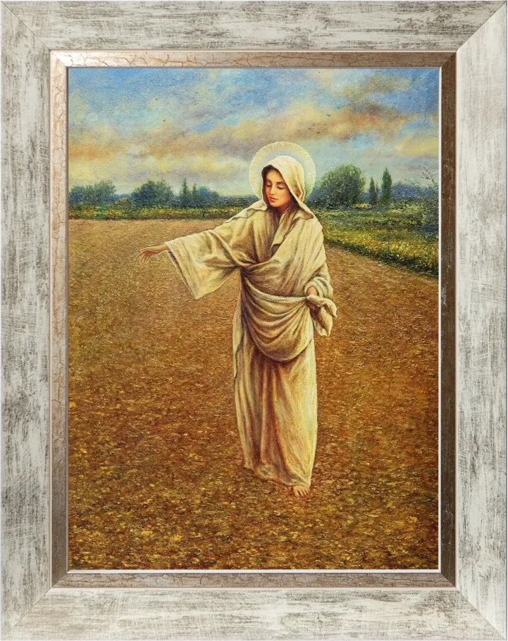 Istenanya Magos Vallásos Vászonkép Fehér Keretben 30X40