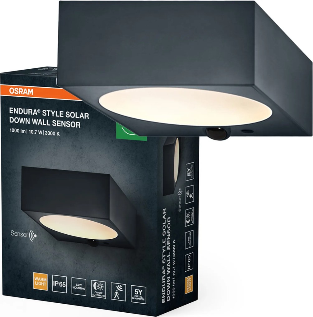 Kerti fali lámpa Led alkonyati mozgásérzékelő 10.7W 3000K IP65 Endura