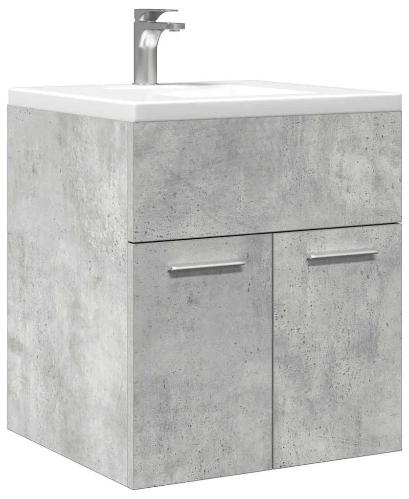 Betonszürke szerelt fa fürdőszobai mosdószekrény 41x38,5x46 cm