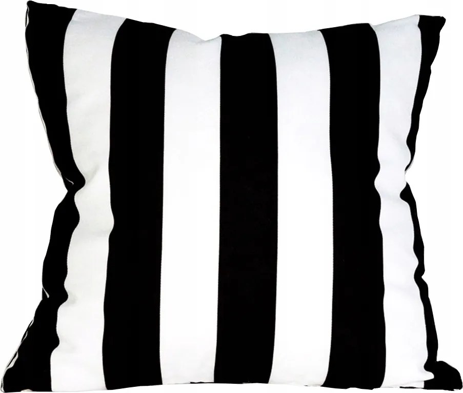 Csíkos párnahuzat 40x40 Csíkos Fekete-fehér prémium dekoratív párnahuzat