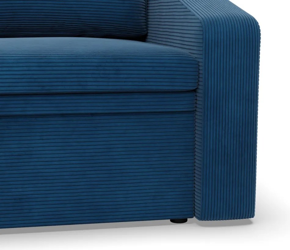 Vertico fekvőfotel, 80 cm széles, kordbársony, kék