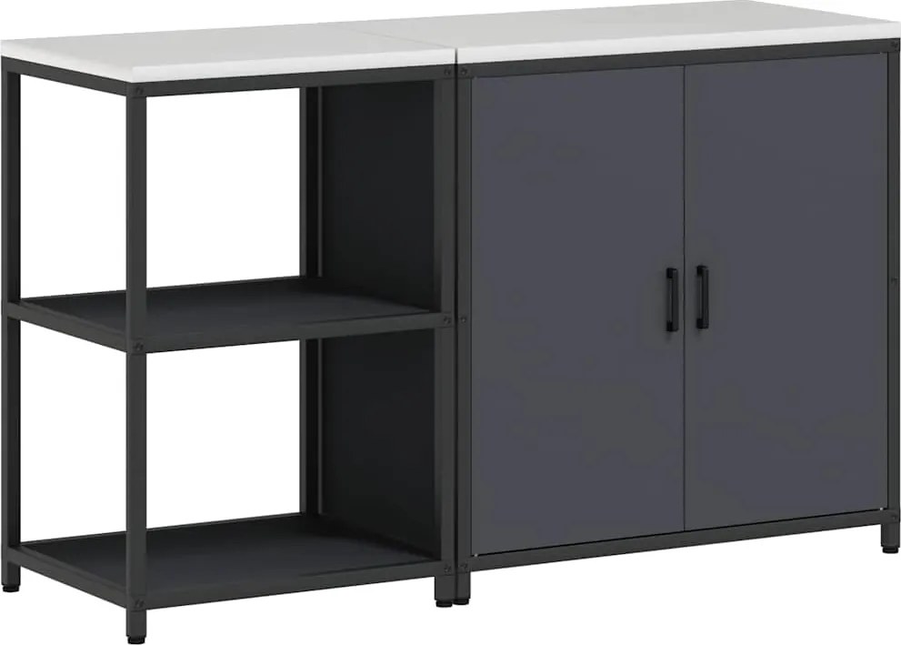 vidaXL Konyhai Tároló Készlet 2 pcs Antracit Hidegen hengerelt acél