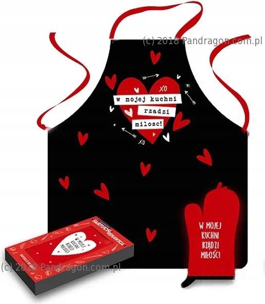 Kötény Kesztyűvel A Konyhámban A Szerelem Uralkodik Hűvös Ajándék Mindenkinek