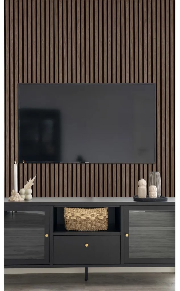 Akusztikus panel, fa furnér, dió, dió hatású 240x60x2,2 cm