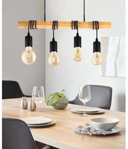 Eglo 32916 - Csillár zsinóron TOWNSHEND 4xE27/60W/230V