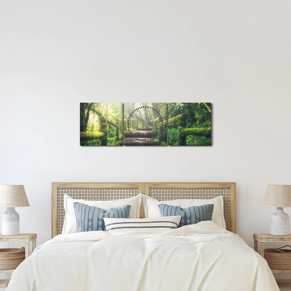 Kép - falépcsők az erdőben (órával) (90x30 cm)