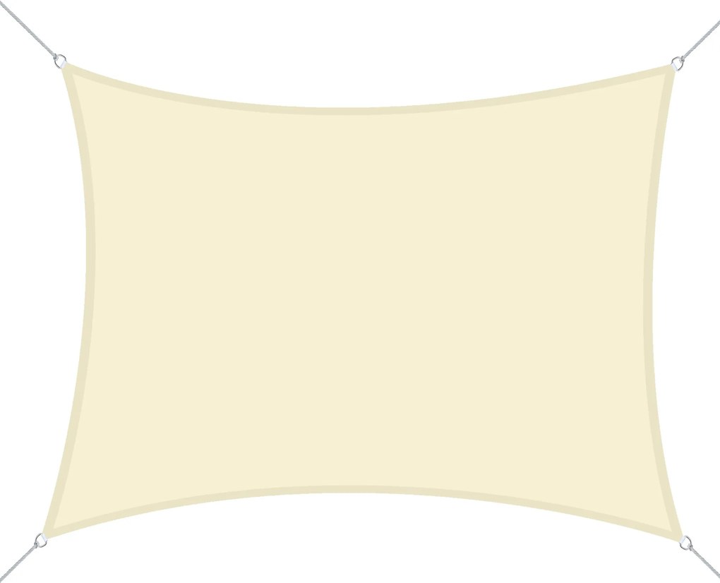 Outsunny Téglalap Alakú Napernyő 4x6m Teraszra, Kertbe, Kempinghez UV Védelemmel, Poliészter Krém Színben | Aosom