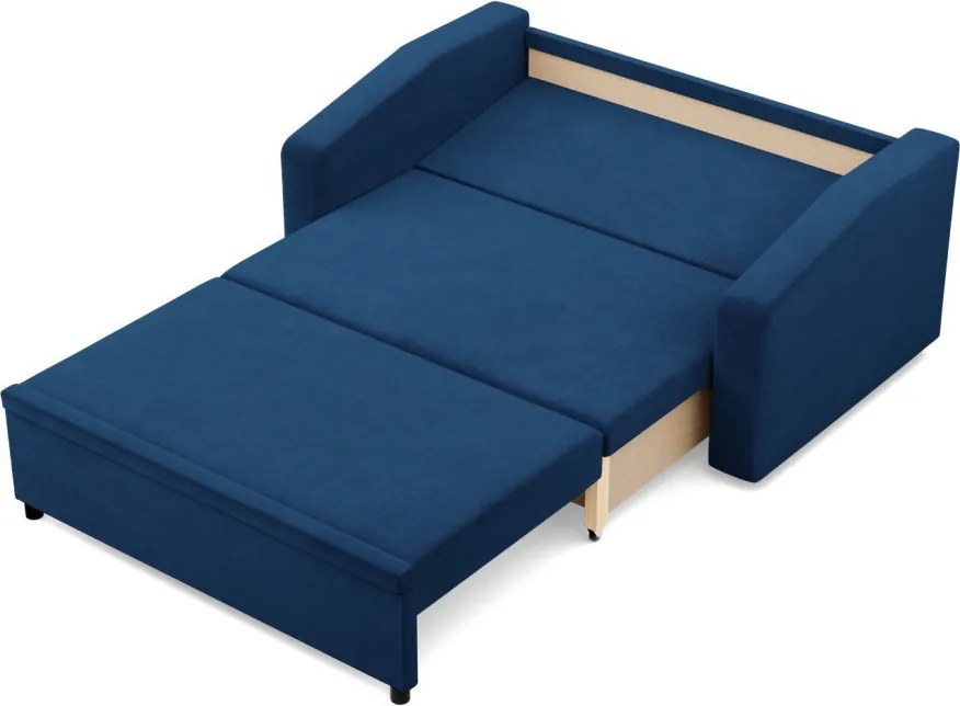 Zeus kanapé, bársony, hab töltet, döntött kartámasz, kék