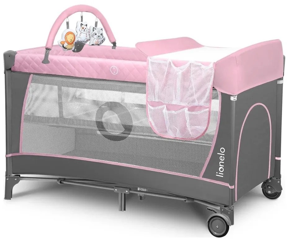 Lionelo - FLOWER Flamingo utazóágy