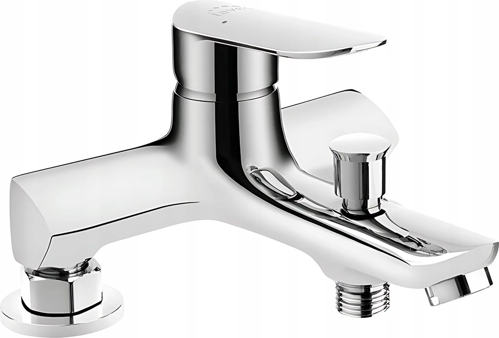 Kádcsaptelep Távolság 15CM 2 Lyukú Króm Laveo Sárgaréz