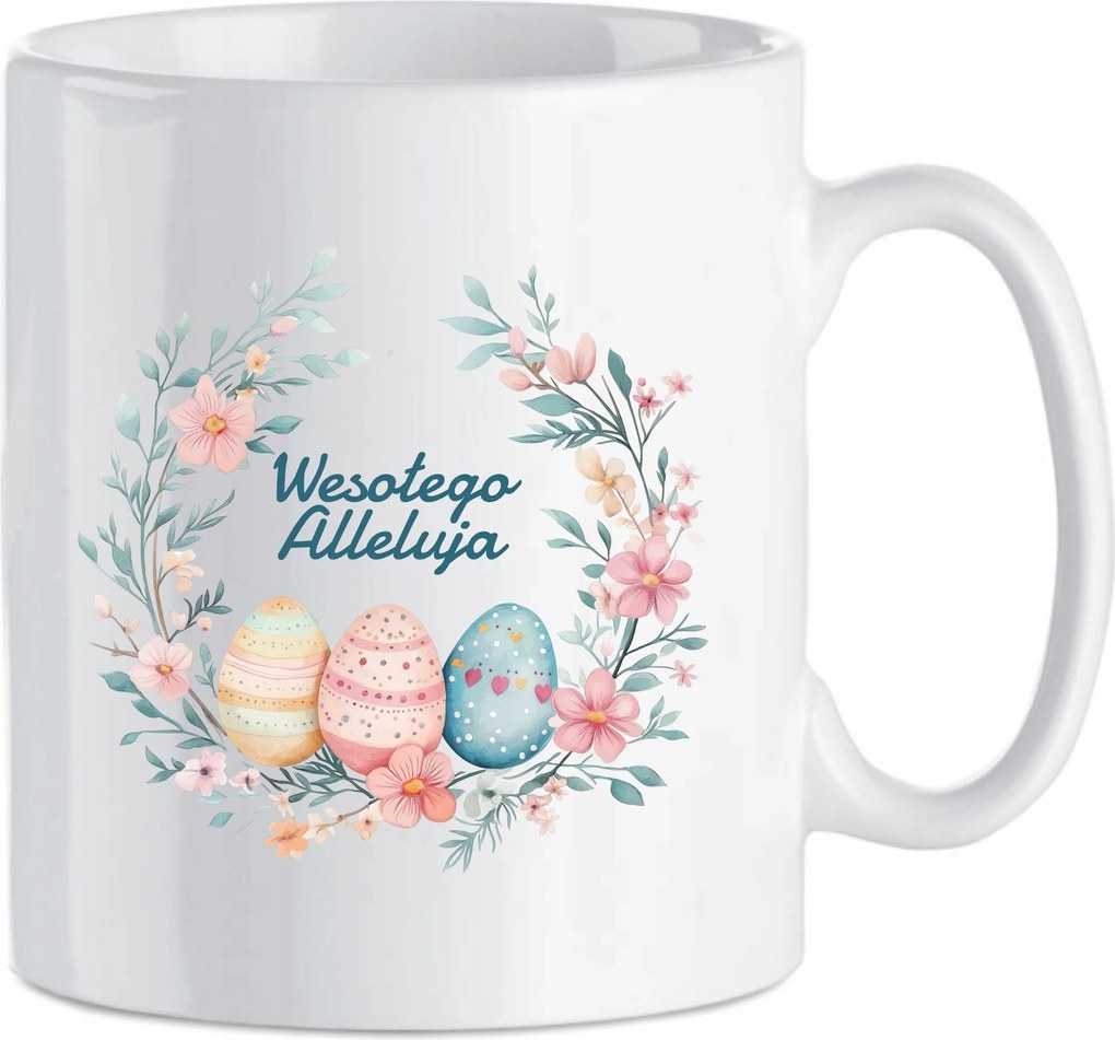 Húsvéti kerámia bögre Húsvéti koszorú Boldog Halleluja 330 ml