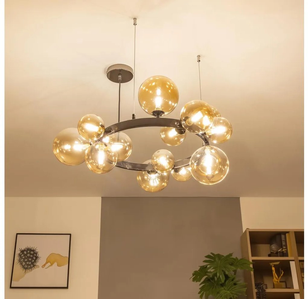 Brilagi - LED csillár kábelen MILLA 15xG9/3W/230V fekete króm/arany