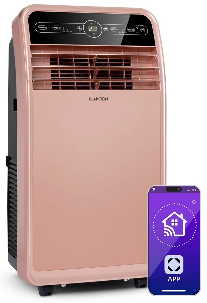 Metrobreeze New York Smart 12k, mobil klíma, 12000 BTU/3,5 kW, A energiahatékonysági osztály, távirányító, rózsaszín-arany