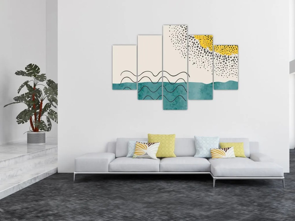 Kép - Absztrakt festmény a strandról N⁰1 (150x105 cm)