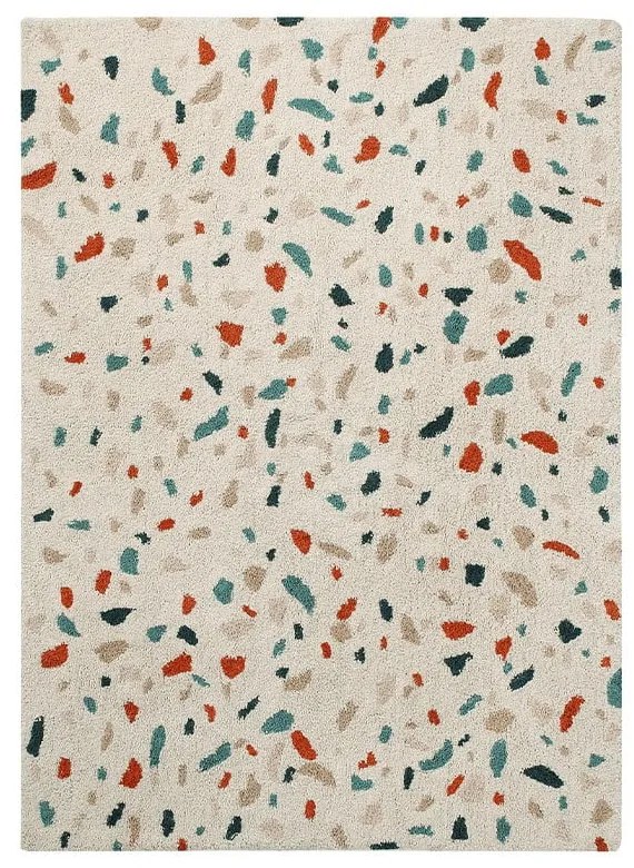 Krémszínű mosható kézi szövésű pamut szőnyeg 140x200 cm Terrazzo Marble – Lorena Canals