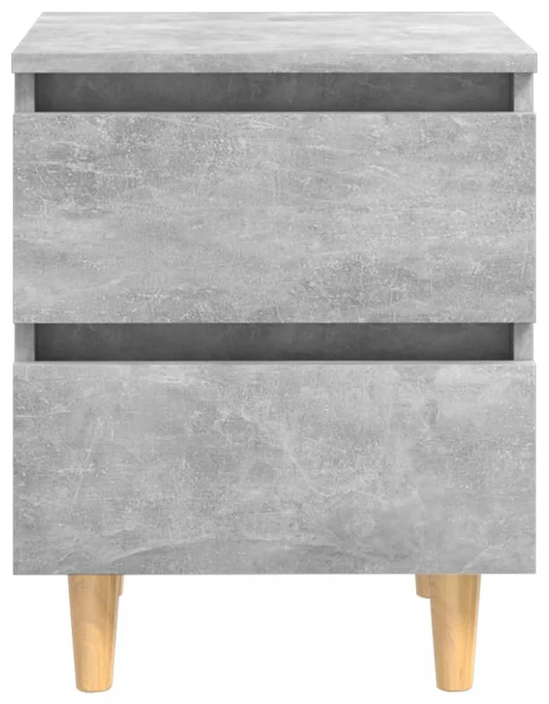 2 db betonszürke éjjeliszekrény tömör fenyő lábakkal 40x35x50cm