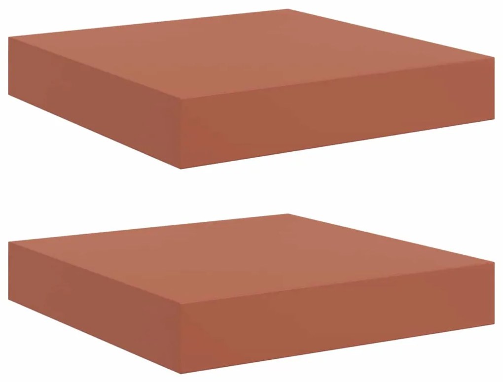 Falpolc Falra szerelhető 2 pcs Piros 23 x 23,5 x 4 cm Faanyag