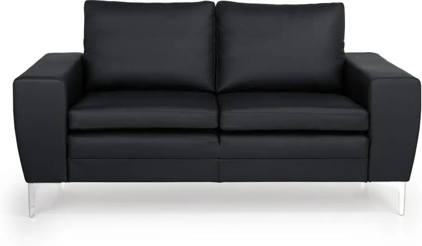 Twigo fekete bőr kanapé, 166 cm - Scandic