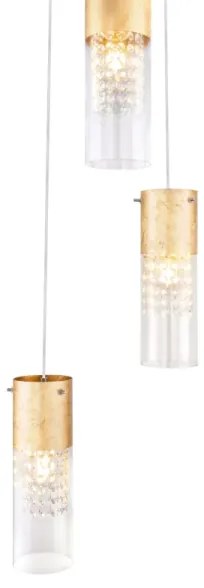 Globo 15908-3G - Csillár zsinóron WEMMO 3xE27/60W/230V átm. 30 cm arany