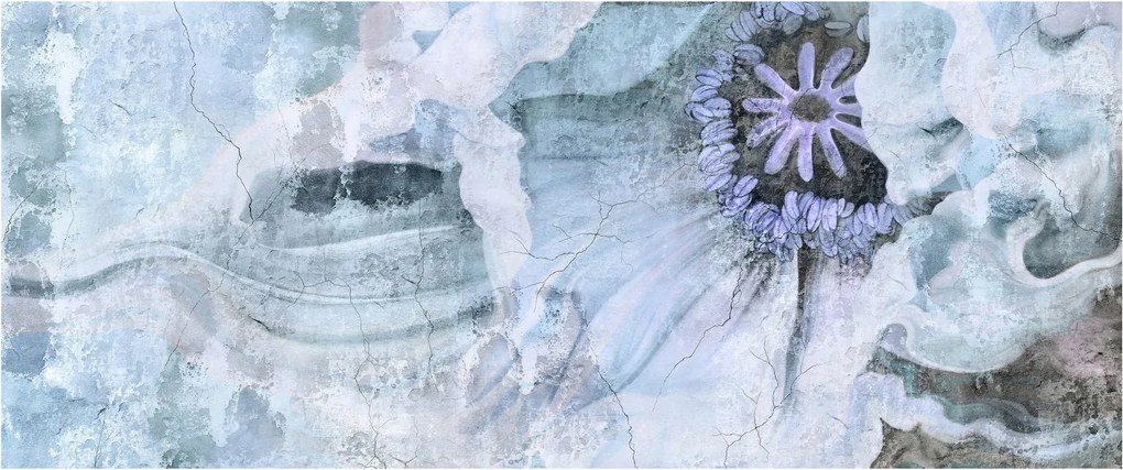 Kép - Virágos freskó téglafalon (120x50 cm)