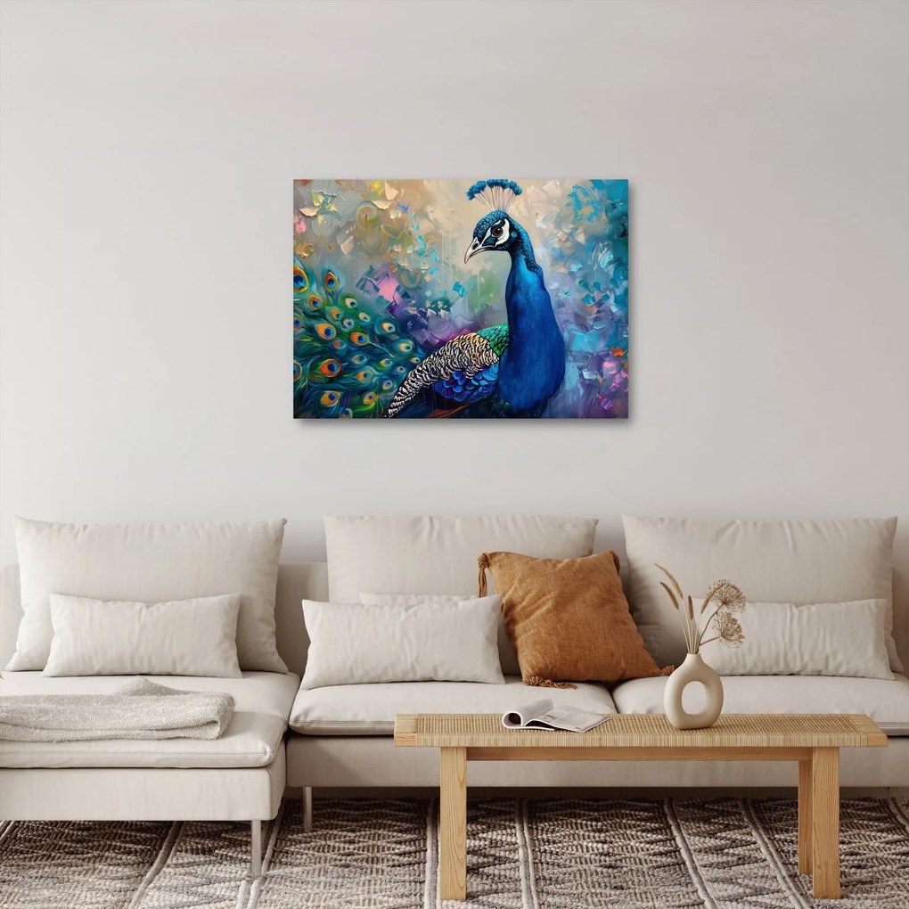 Kép - Festmény egy páva (70x50 cm)