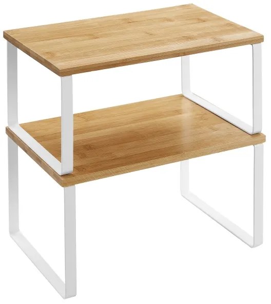 2 darabos MARGE tárolópolc szett, fehér/barna