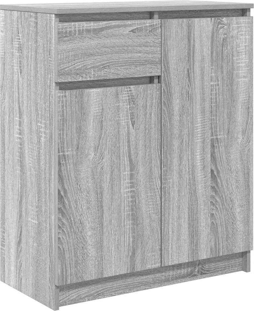vidaXL szürke sonoma szerelt fa tálalószekrény fiókos 71x35x84 cm