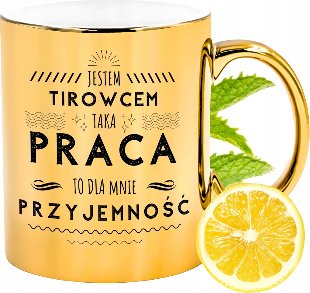 Prémium Arany Csillogó Bögre Teherautó Ajándék Nyomtatott Fotóval