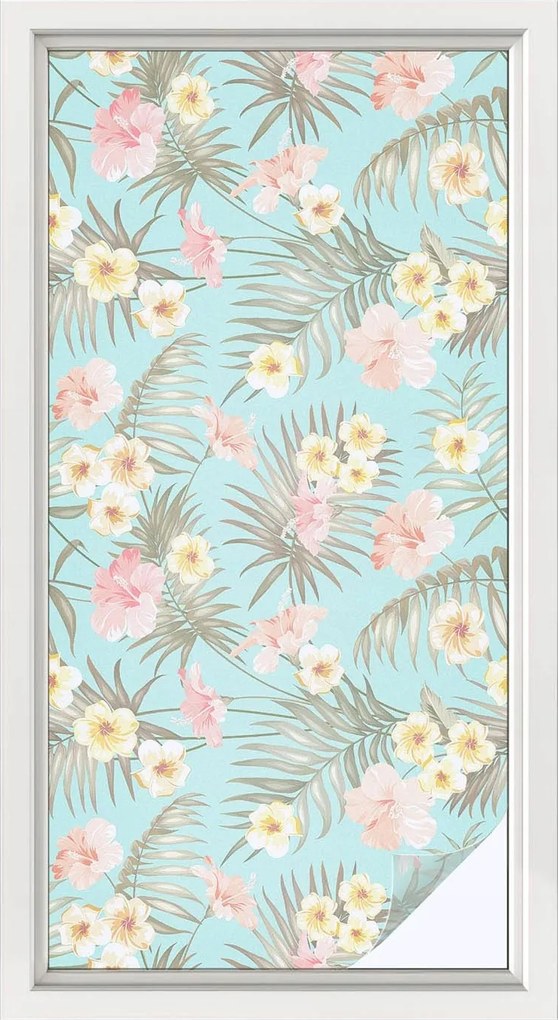 Ablakfólia Öntapadós Adatvédelem Trópusi mintás 50x100 cm