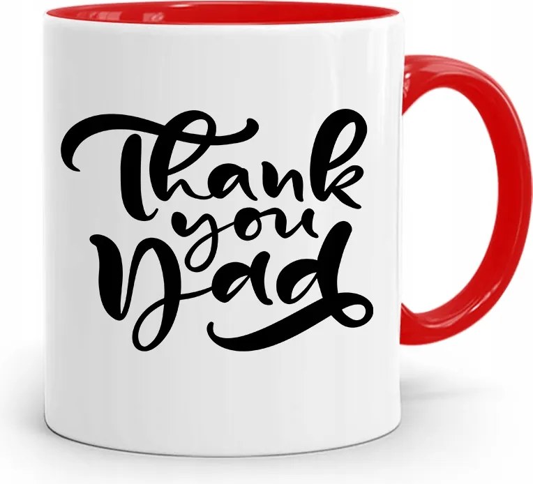 Piros Bögre Apának Thank You Dad Ajándék fényképes nyomtatással