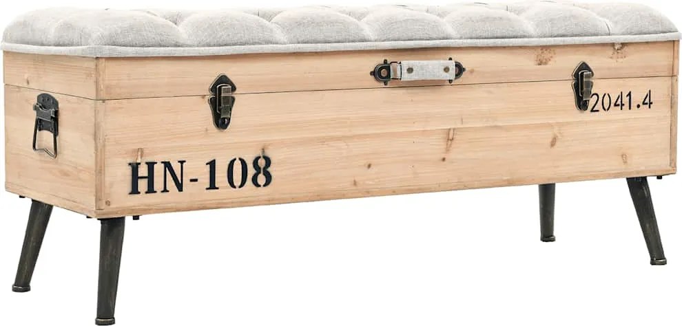 vidaXL tömör fenyőfa tárolópad 110 cm
