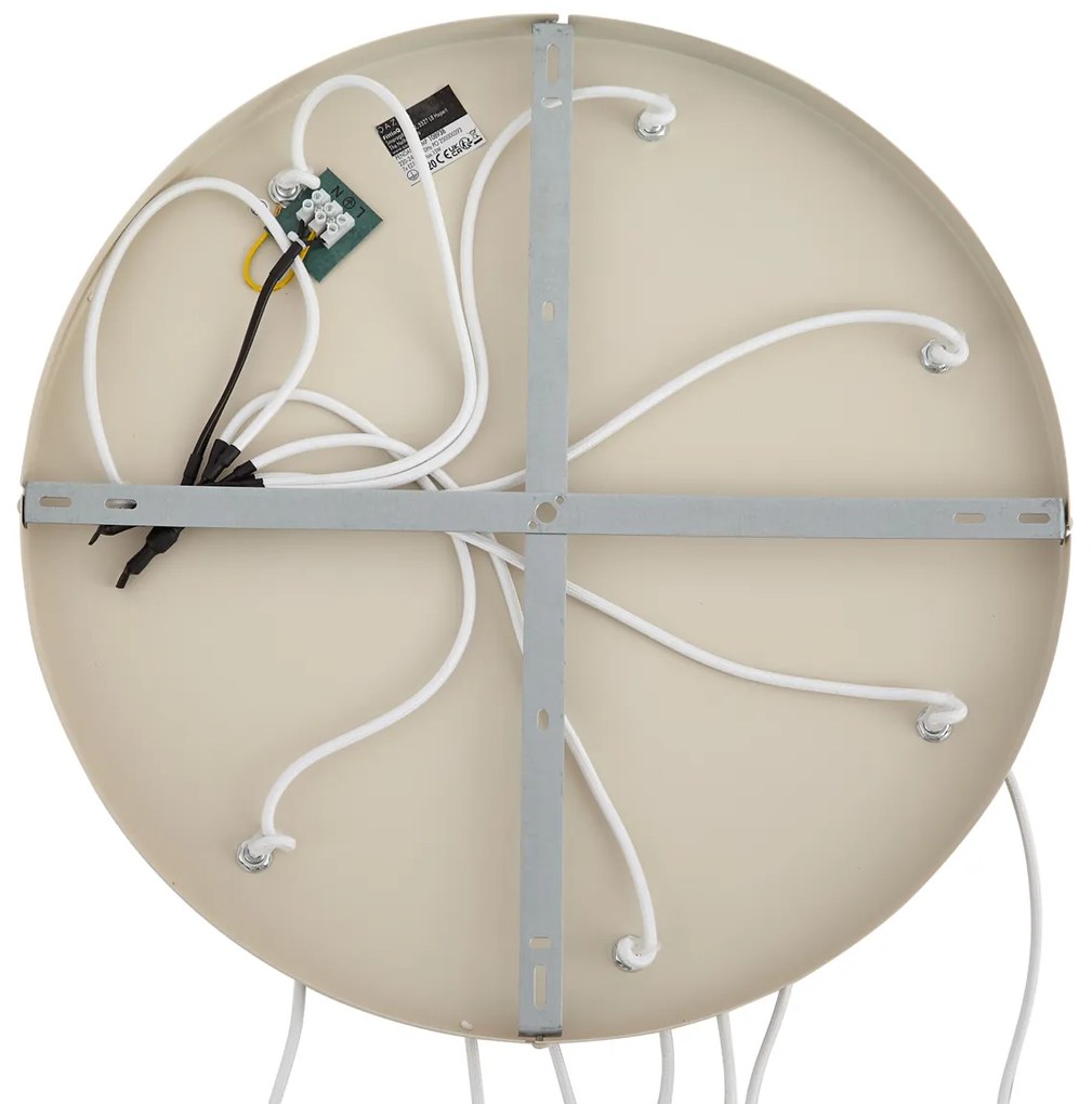 Art Deco függőlámpa bézs színben, fehér üveggel, 7-es - Sandra