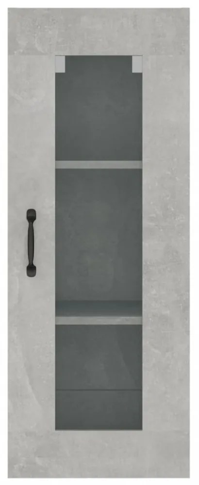 betonszürke függő faliszekrény 34,5 x 34 x 90 cm