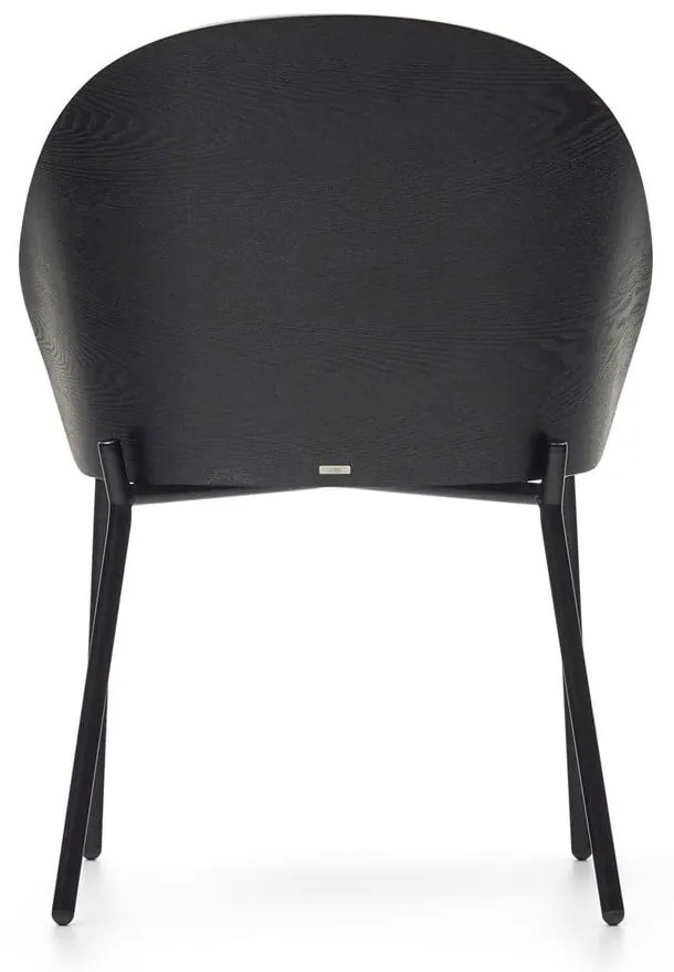 Fekete-szürke kárpitozott étkezőfotel Eamy – Kave Home