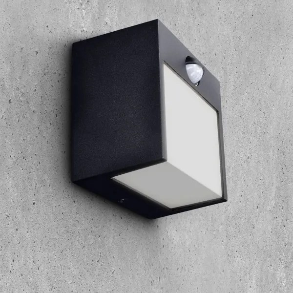 Brilagi-LED kültéri fali lámpa szenzorral TERNI LED/12W/230V fekete IP44